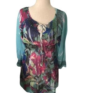 Mushkaby Sienna Rose sheer tunic